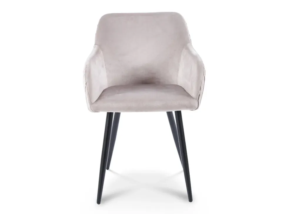 Set di 2 sedie velluto beige con gambe metallo nero DEVOR SALEMUT