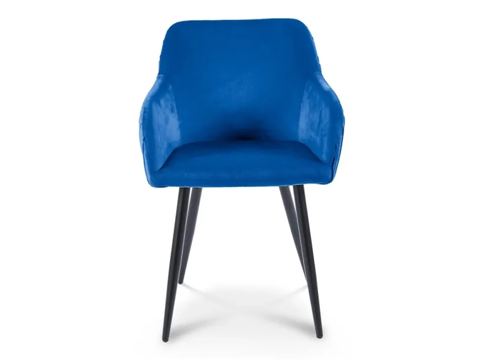Set di 2 sedie velluto blu con gambe metallo nero DEVOR SALEMUT