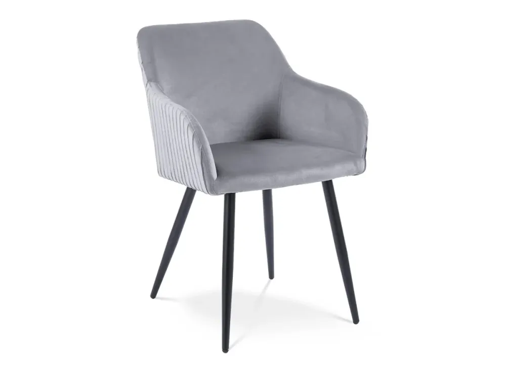 Set di 2 sedie velluto grigio con gambe metallo nero DEVOR SALEMUT