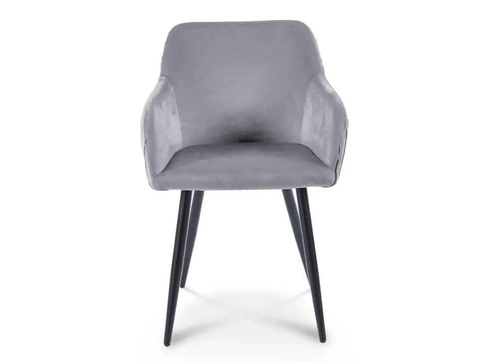 Set di 2 sedie velluto grigio con gambe metallo nero DEVOR SALEMUT