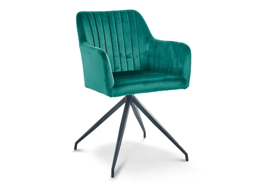 Set di 2 sedie velluto verde con gambe metallo nero RATUS SALEMUT