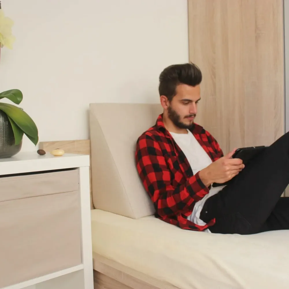 Salosan Cuscino Cuneo, Schienale per Letto, Divano, TV e Tablet Relax Cuscino, Leggere issen, Dimensioni 60 cm x 50 cm Alt...