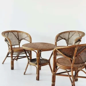 Salottino bamboo e rattan intrecciato