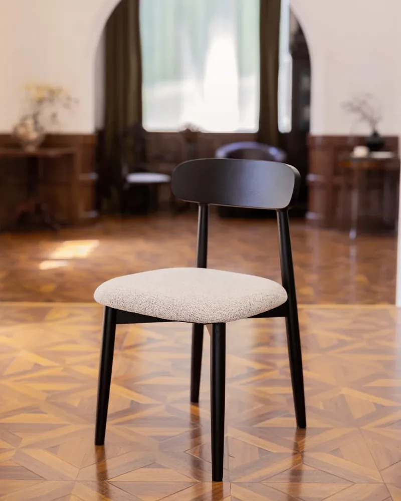 Samantha sedia legno grigio chiaro