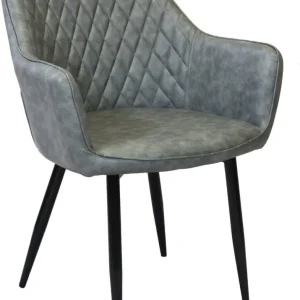 SANDY - poltrona imbottita per sala da pranzo ecopelle cm 56 x 60 x 87 h Grigio Milani Home