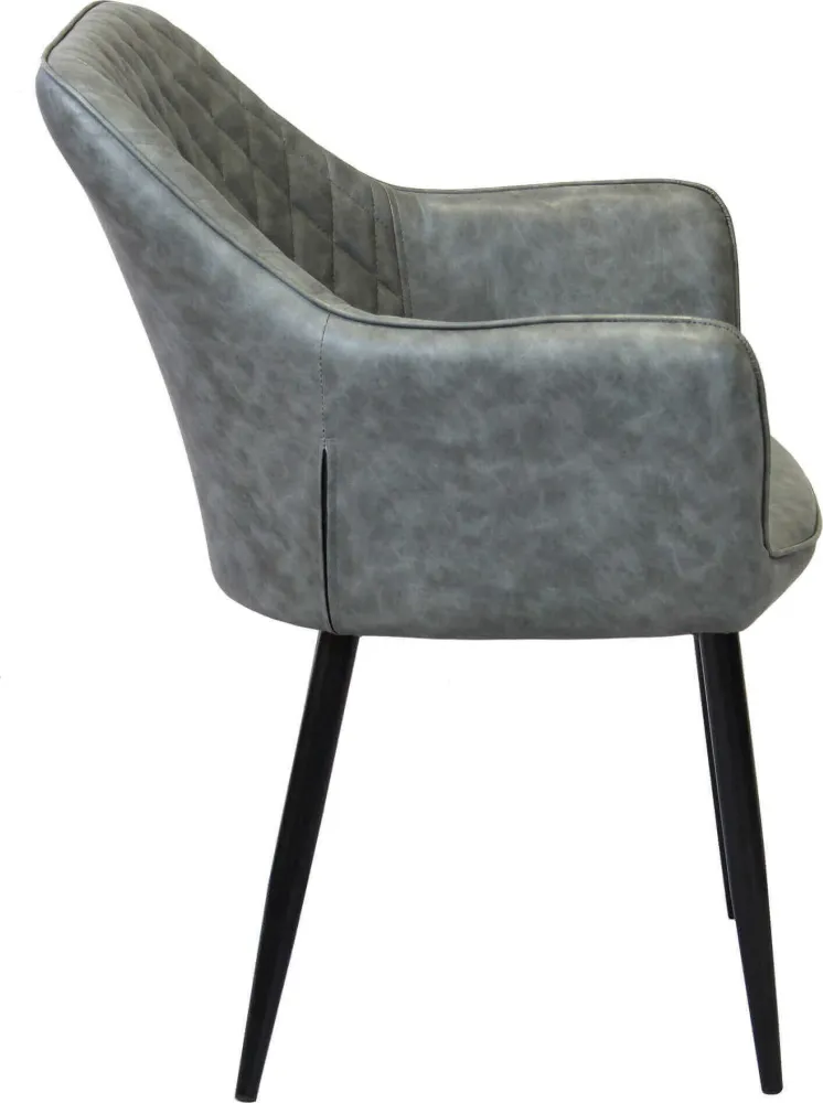 SANDY - poltrona imbottita per sala da pranzo ecopelle cm 56 x 60 x 87 h Grigio Milani Home