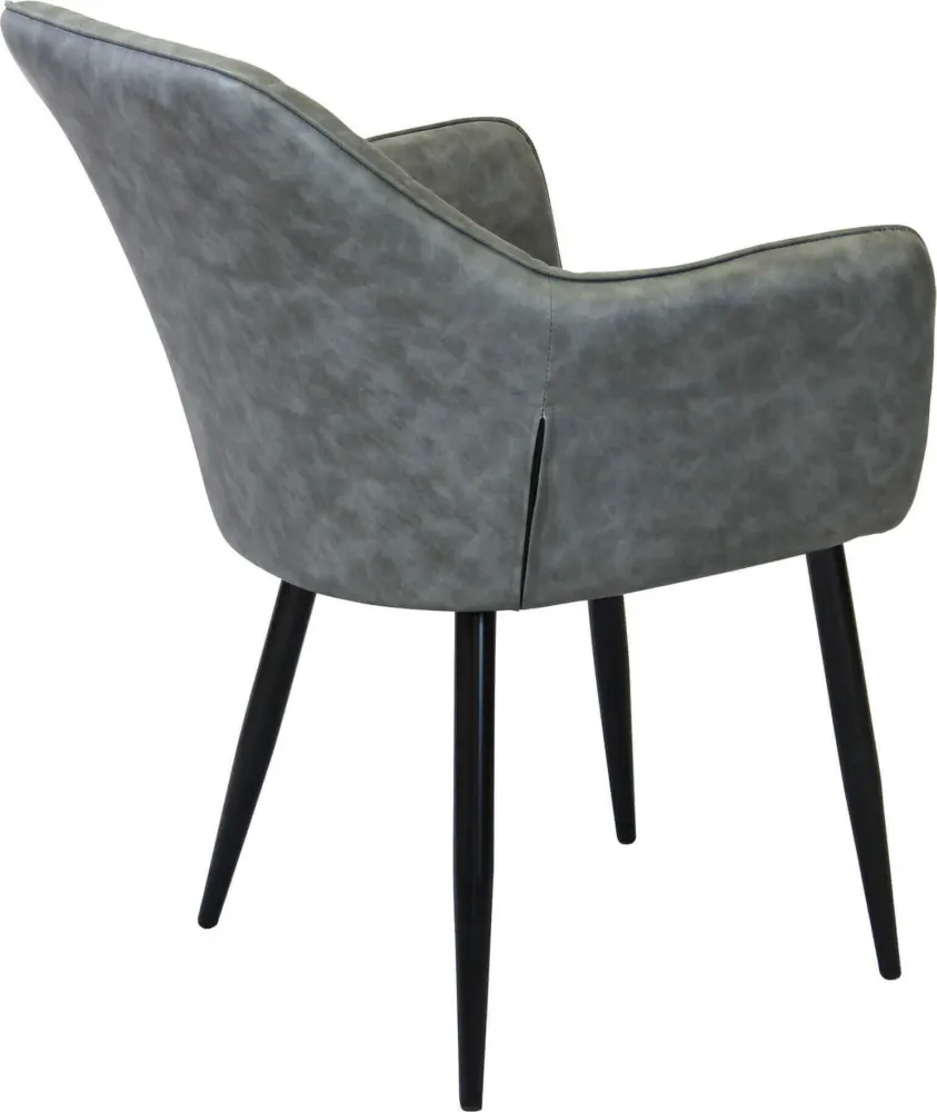 SANDY - poltrona imbottita per sala da pranzo ecopelle cm 56 x 60 x 87 h Grigio Milani Home
