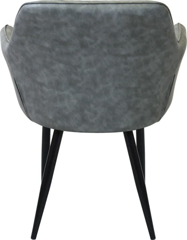 SANDY - poltrona imbottita per sala da pranzo ecopelle cm 56 x 60 x 87 h Grigio Milani Home