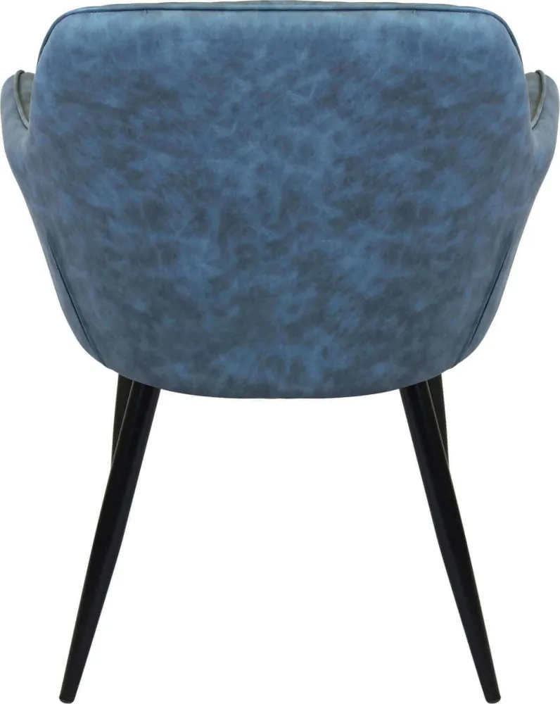 SANDY - poltrona imbottita per sala da pranzo ecopelle cm 56 x 60 x 87 h Blu Milani Home