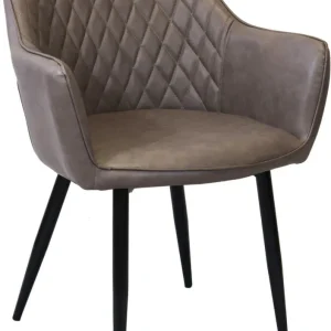 SANDY - poltrona imbottita per sala da pranzo ecopelle cm 56 x 60 x 87 h Marrone Milani Home