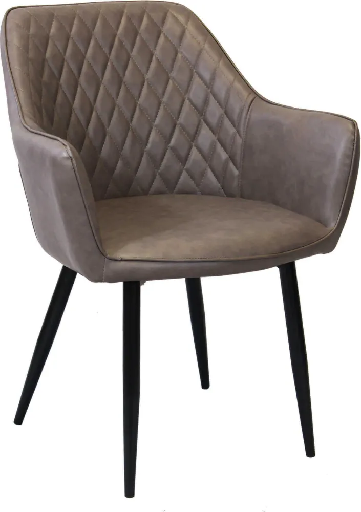 SANDY - poltrona imbottita per sala da pranzo ecopelle cm 56 x 60 x 87 h Marrone Milani Home