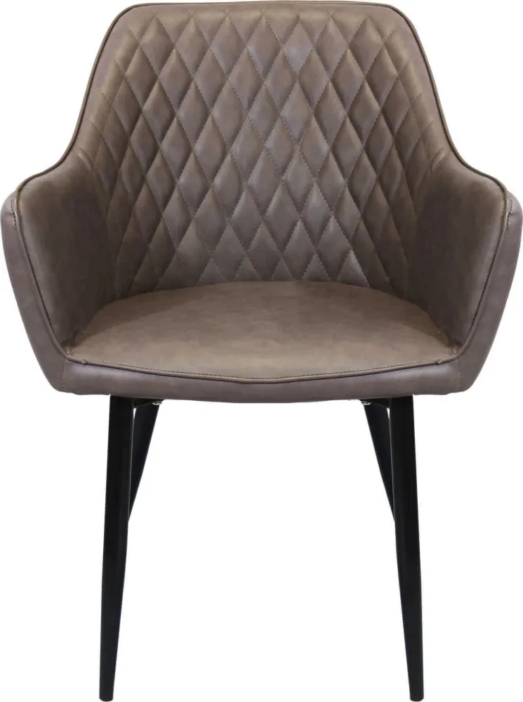 SANDY - poltrona imbottita per sala da pranzo ecopelle cm 56 x 60 x 87 h Marrone Milani Home