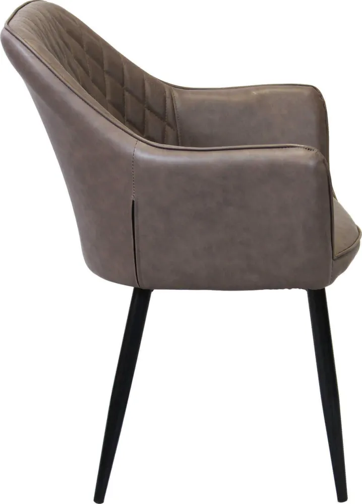 SANDY - poltrona imbottita per sala da pranzo ecopelle cm 56 x 60 x 87 h Marrone Milani Home