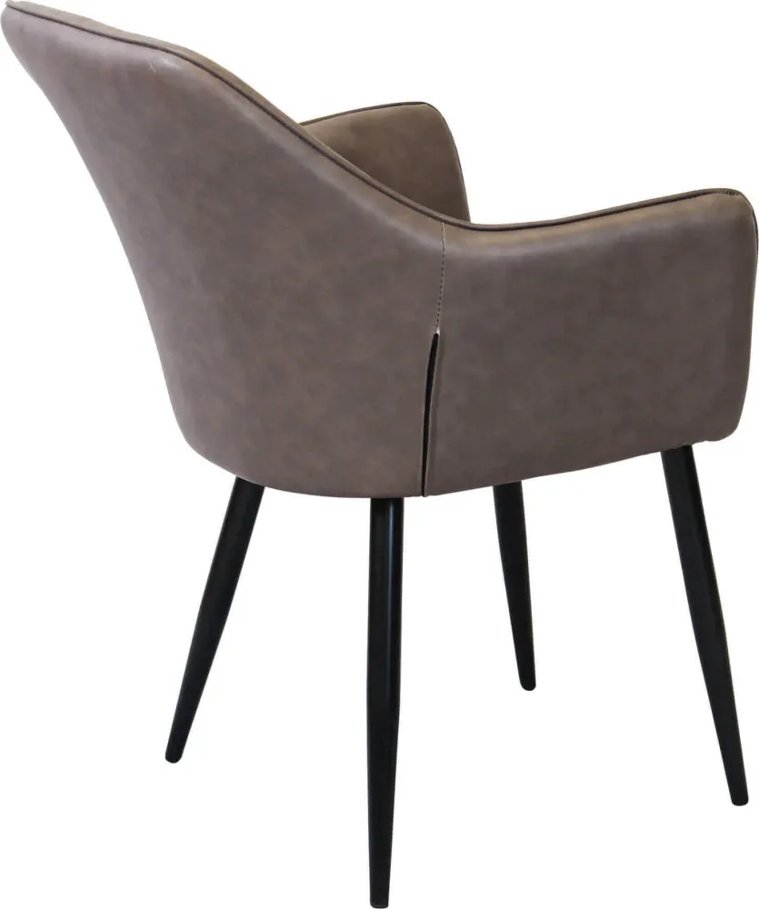 SANDY - poltrona imbottita per sala da pranzo ecopelle cm 56 x 60 x 87 h Marrone Milani Home