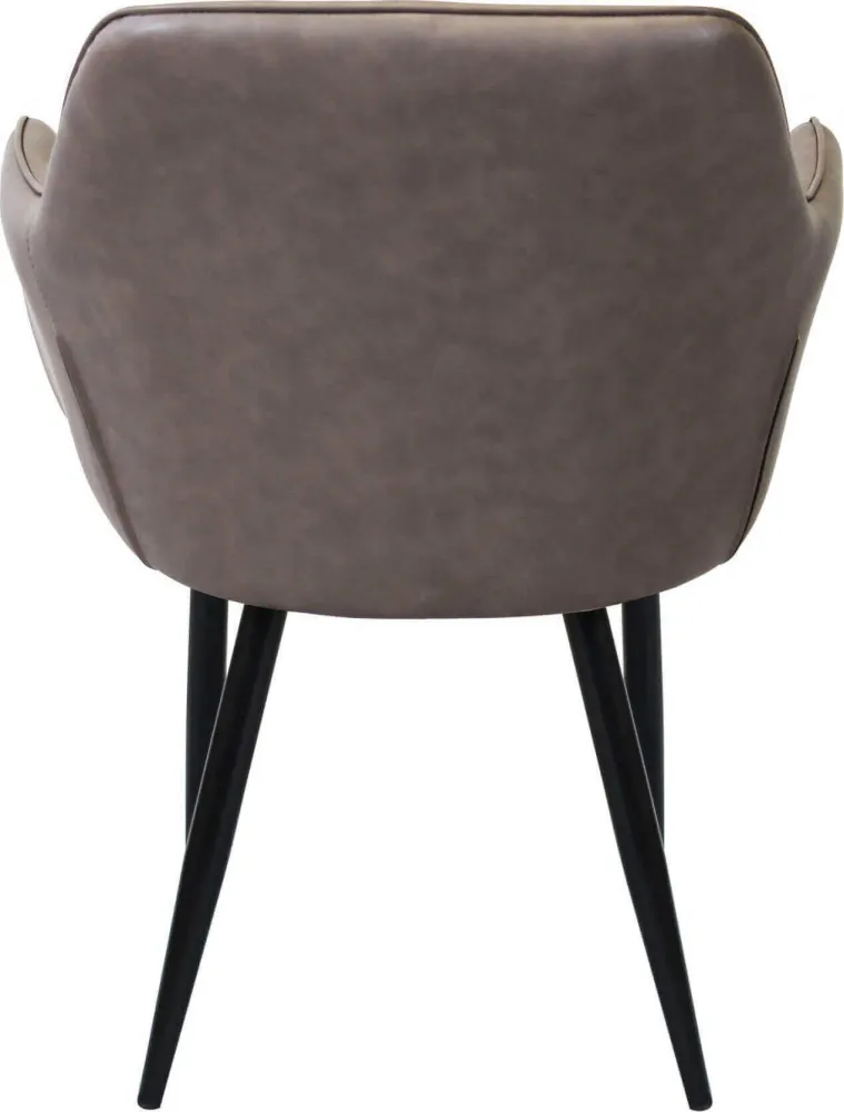 SANDY - poltrona imbottita per sala da pranzo ecopelle cm 56 x 60 x 87 h Marrone Milani Home