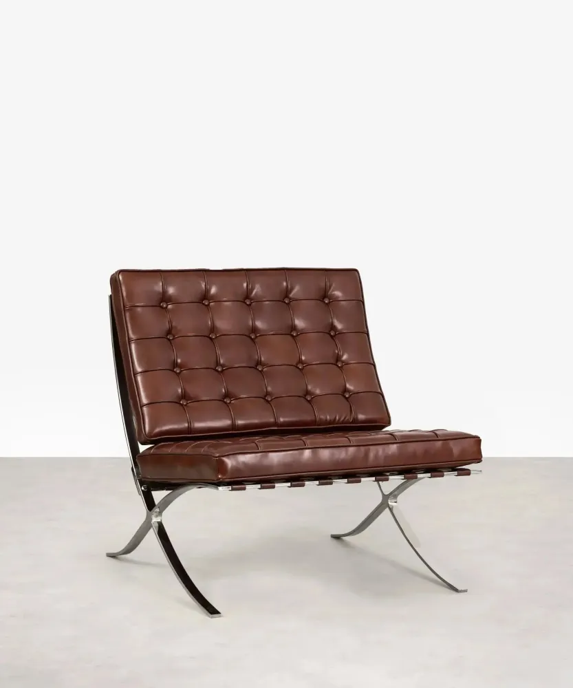 Sedia acciaio rivestita similpelle Seline