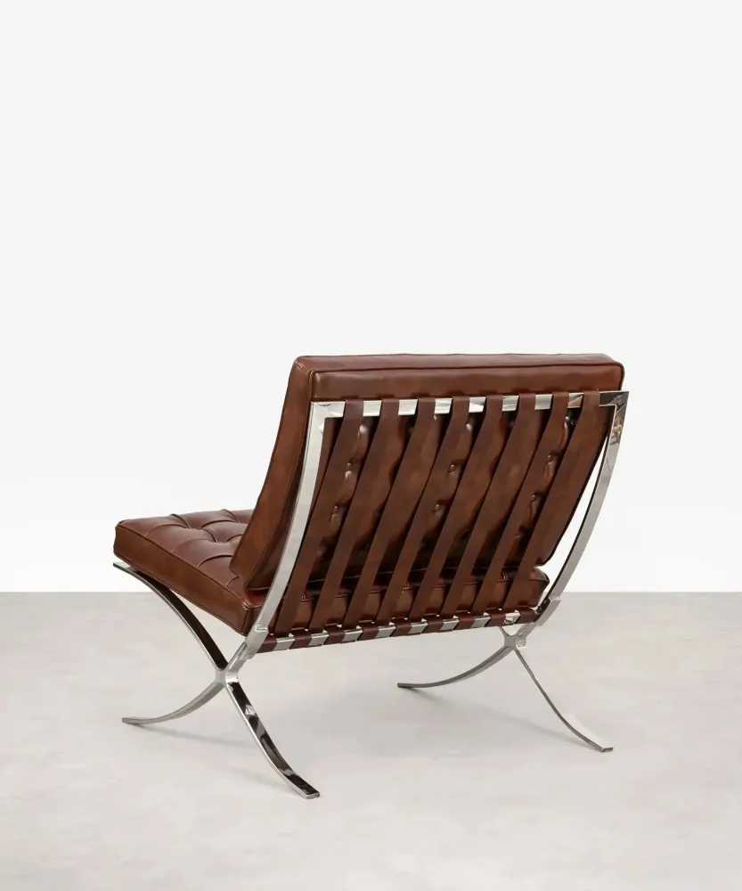 Sedia acciaio rivestita similpelle Seline