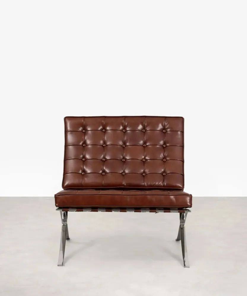 Sedia acciaio rivestita similpelle Seline