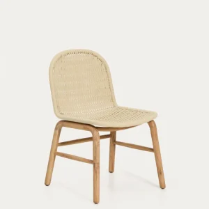 Sedia Alipa legno massello di acacia e corda ecrù, FSC 100 %