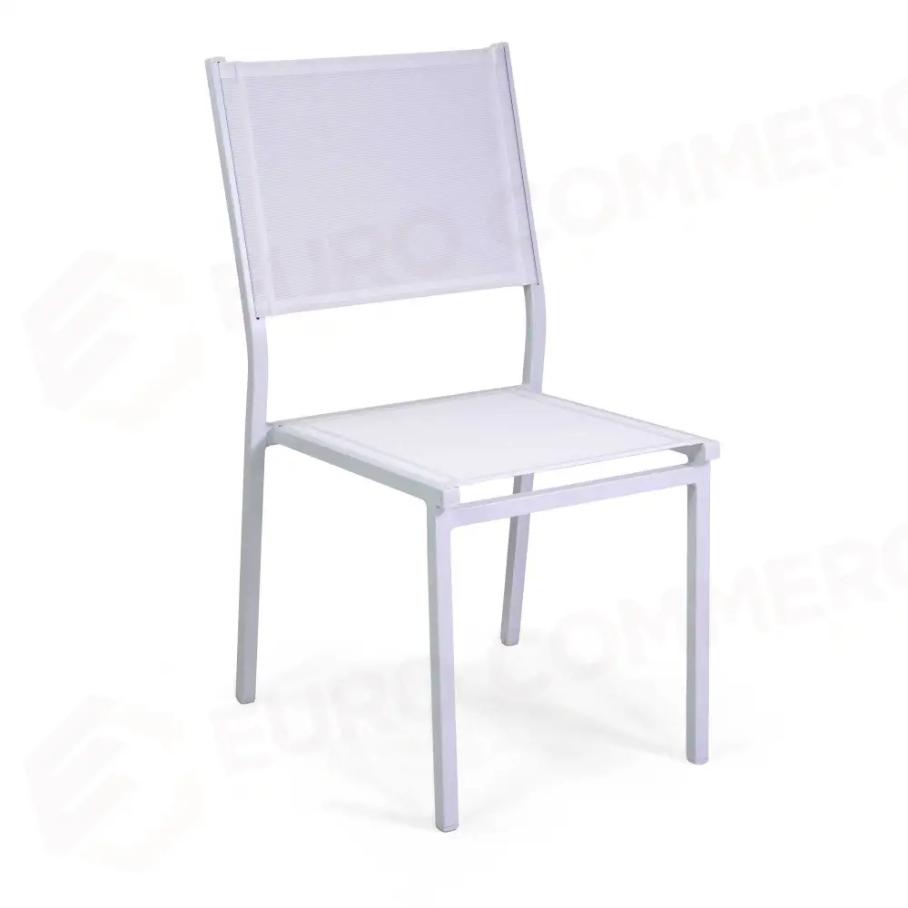 SEDIA ALLUMINIO SULLIVAN BIANCO CON TEXTILENE BIANCO CM55X46H43/88 - 6467460000 - VACCHETTI