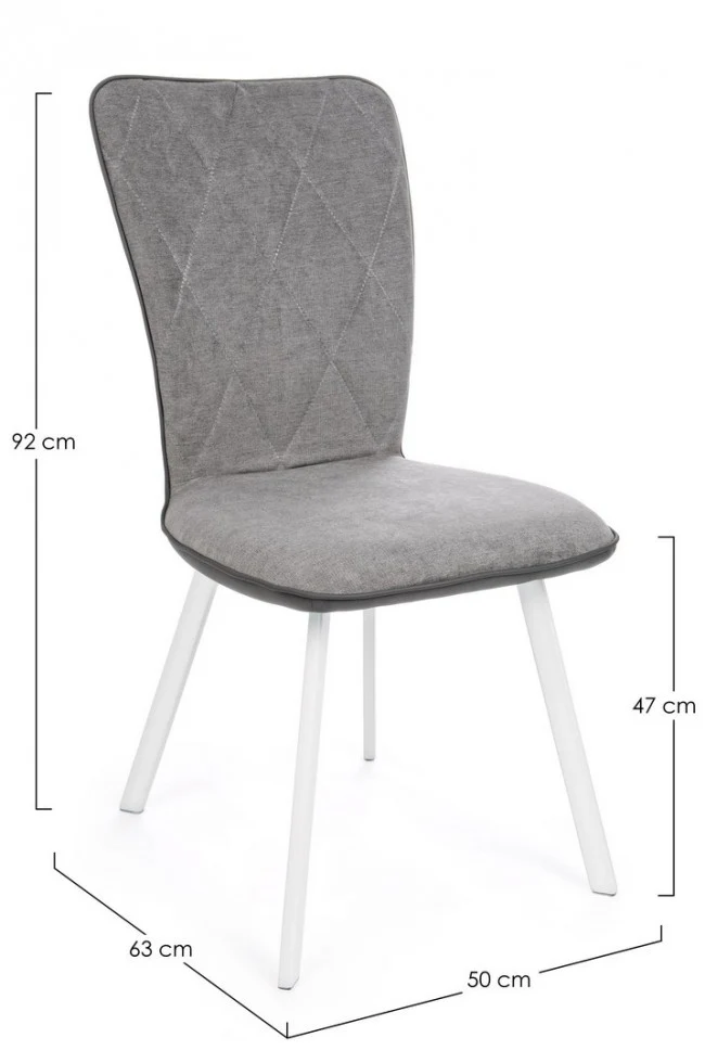 SEDIA ANGELICA GRIGIO C-GAMBA BIANCA QUANTITÀ 2