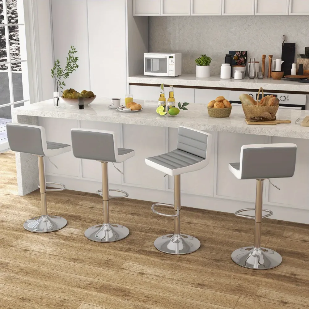 Sedia bar con rotazione regolabile Pelle sintetica moderna base metallo antiscivolo