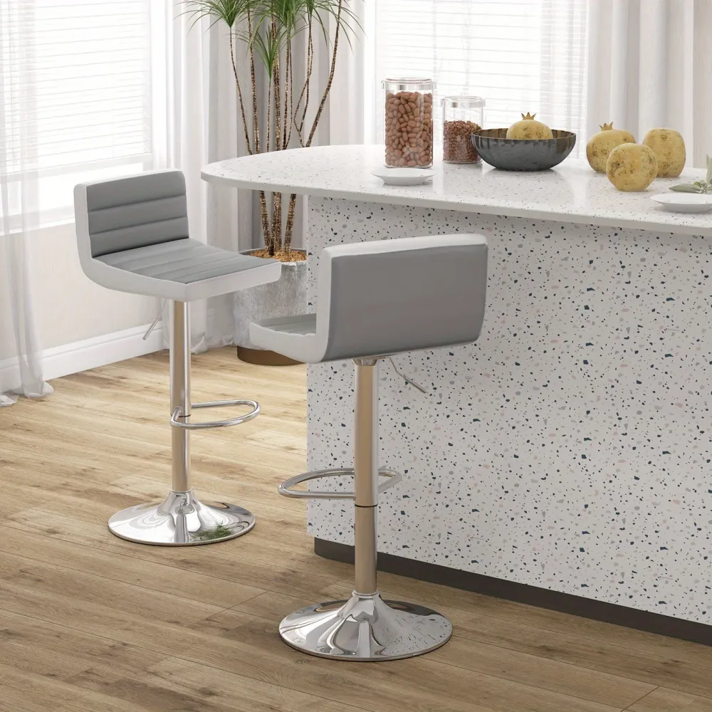 Sedia bar con rotazione regolabile Pelle sintetica moderna base metallo antiscivolo