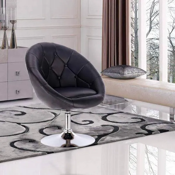 Sedia da bar con schienale similpelle - modello Anni nero