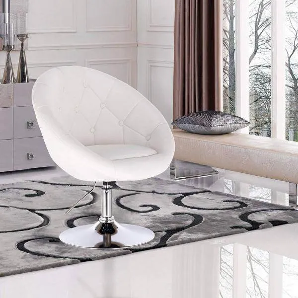 Sedia da bar con schienale similpelle - modello Anni bianco