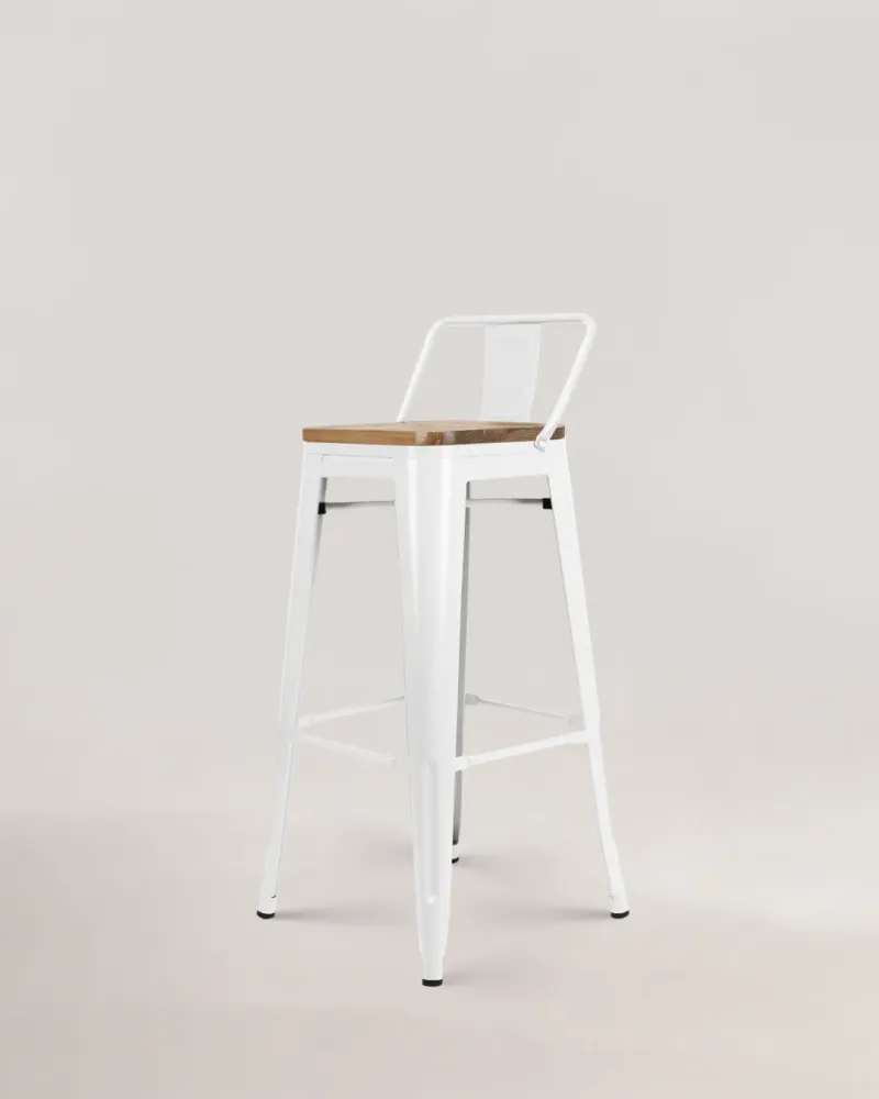 Sedia da bar legno Lix bianco