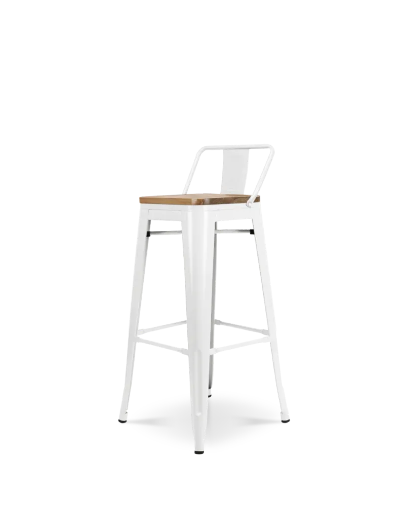 Sedia da bar legno Lix bianco