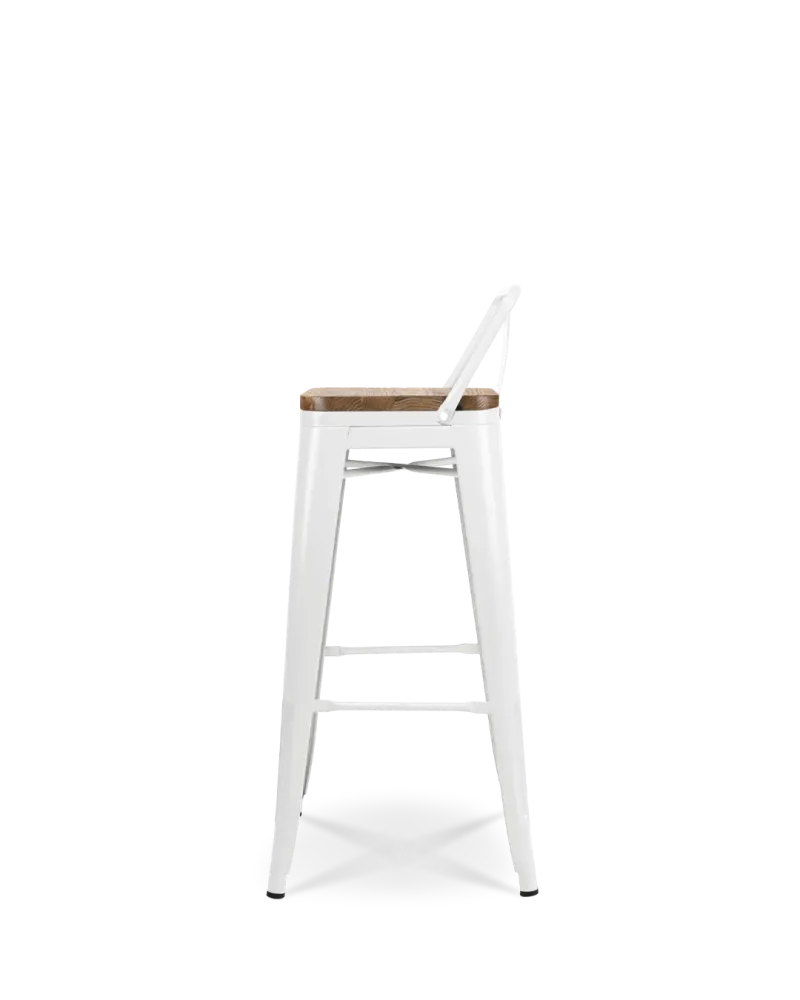 Sedia da bar legno Lix bianco