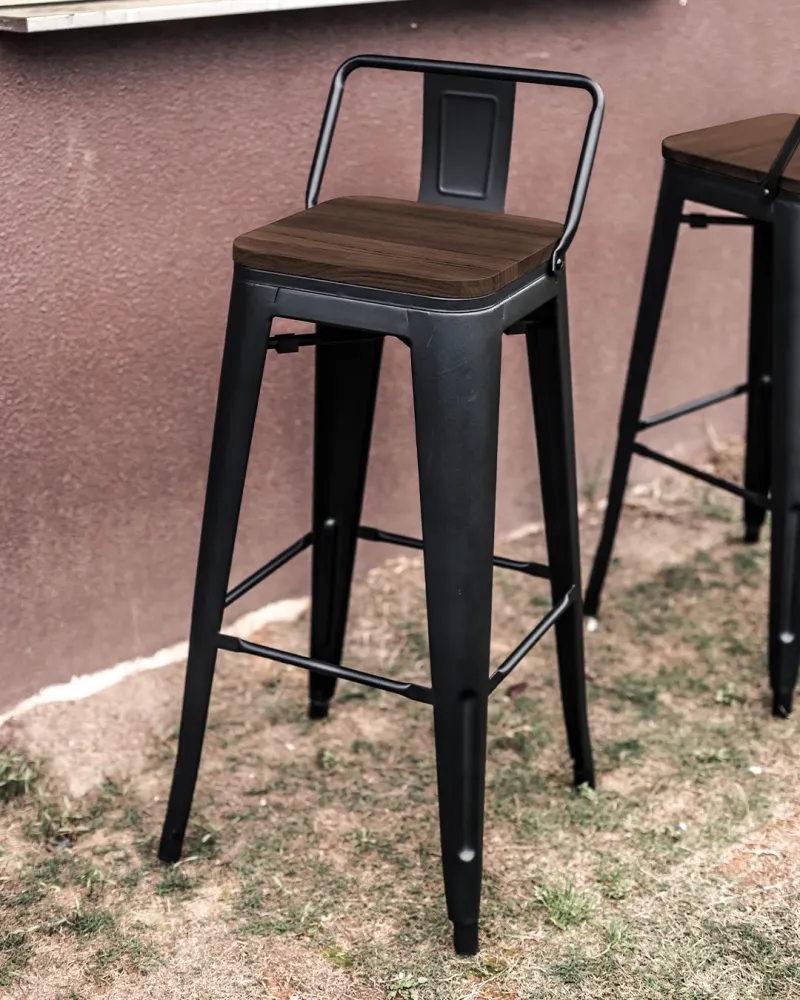 Sedia da bar legno Lix nero