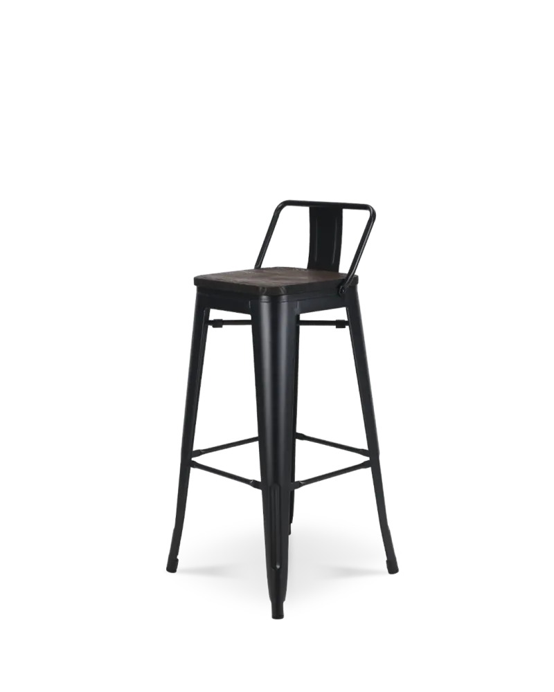 Sedia da bar legno Lix nero