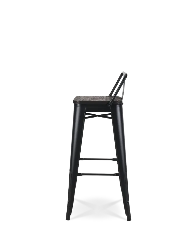Sedia da bar legno Lix nero