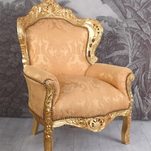 SEDIA BAROCCA XXL POLTRONA ORO SEDIA ANTICA VERSAILLES 116CM