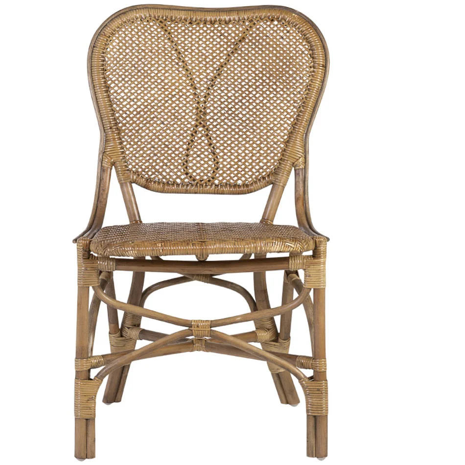 Sedia Bistrò Rattan Naturale Bamboo Miele Lorya