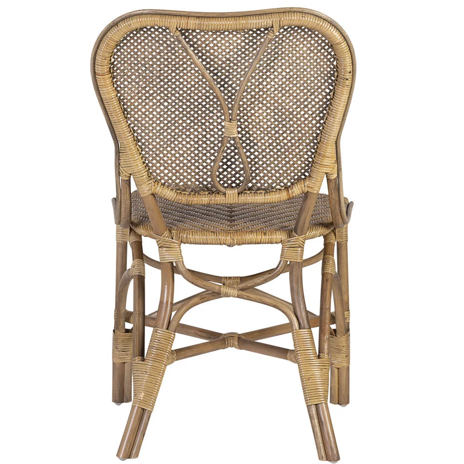 Sedia Bistrò Rattan Naturale Bamboo Miele Lorya