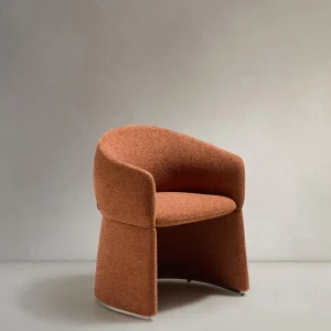Sedia Bosca con struttura ciniglia terracotta