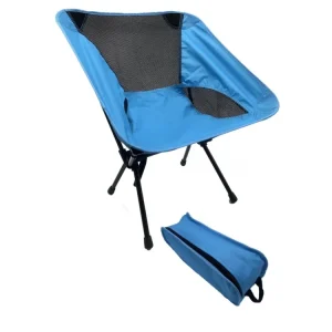 Sedia da campeggio pieghevole Smart tessuto blu con custodia, 56x52x64 cm - Frada
