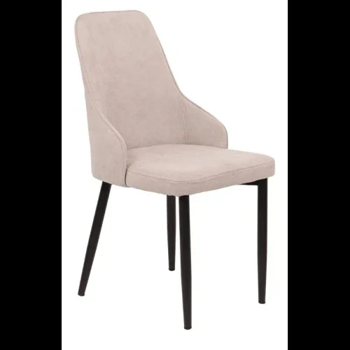 SEDIA CHANTAL TESSUTO BEIGE E GAMBE NERE OPACO