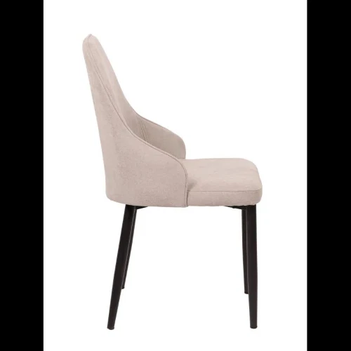SEDIA CHANTAL TESSUTO BEIGE E GAMBE NERE OPACO