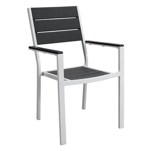 Sedia con braccioli Amicasa YC 051 CORTINA Bianco e Grigio