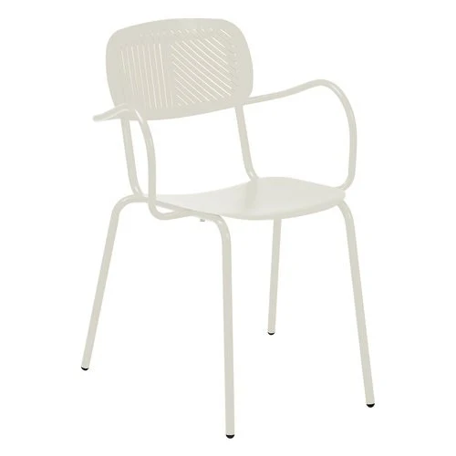 Sedia con braccioli Amicasa LOUIS Bianco caldo