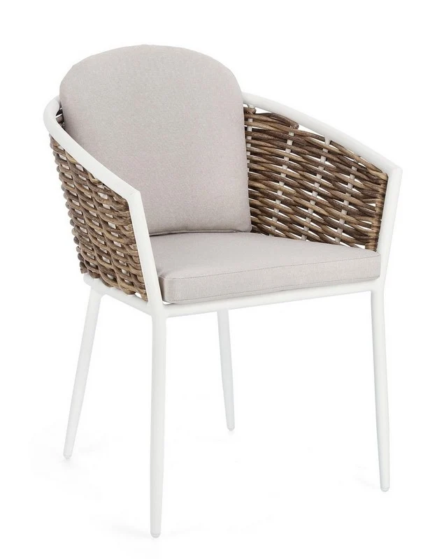 Sedia con cuscino bianco YK11 MARIBELA - Bizzotto