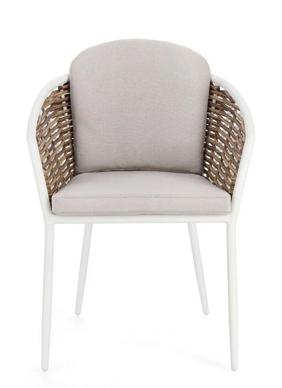 Sedia con cuscino bianco YK11 MARIBELA - Bizzotto