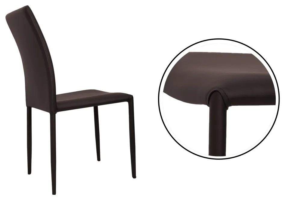 Sedia con Rivestimento Cuoio Rigenerato Rizzetti Vanity Fango