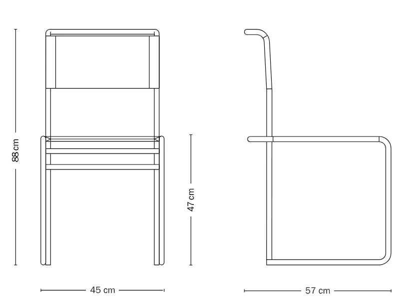 Sedia con schienale B40 | Modello originale Bauhaus