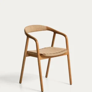 Sedia Derile realizzata legno massello di rovere con finitura color naturale e corda di carta beige 100% FSC