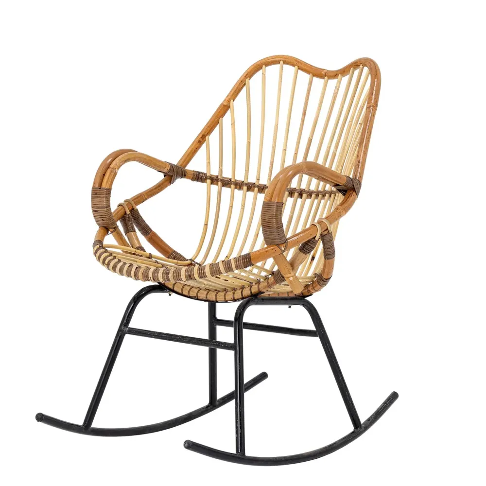 Sedia dondolo pura, naturale, rattan